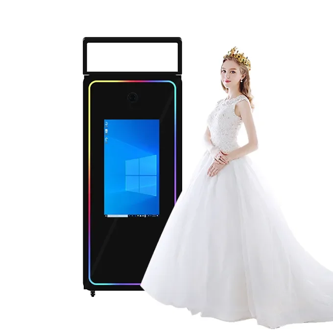 2024 new Wedding Photo Booth Prop MIRROR BOOTH Selfie Magic Mirror Photo Booth With Ring Light Machine For Party