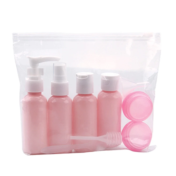 2022 New Arrival Portable Empty Cosmetic Pump Bottle Pink 20ml Travel Bottles Set Mini With Shampoo Bottle