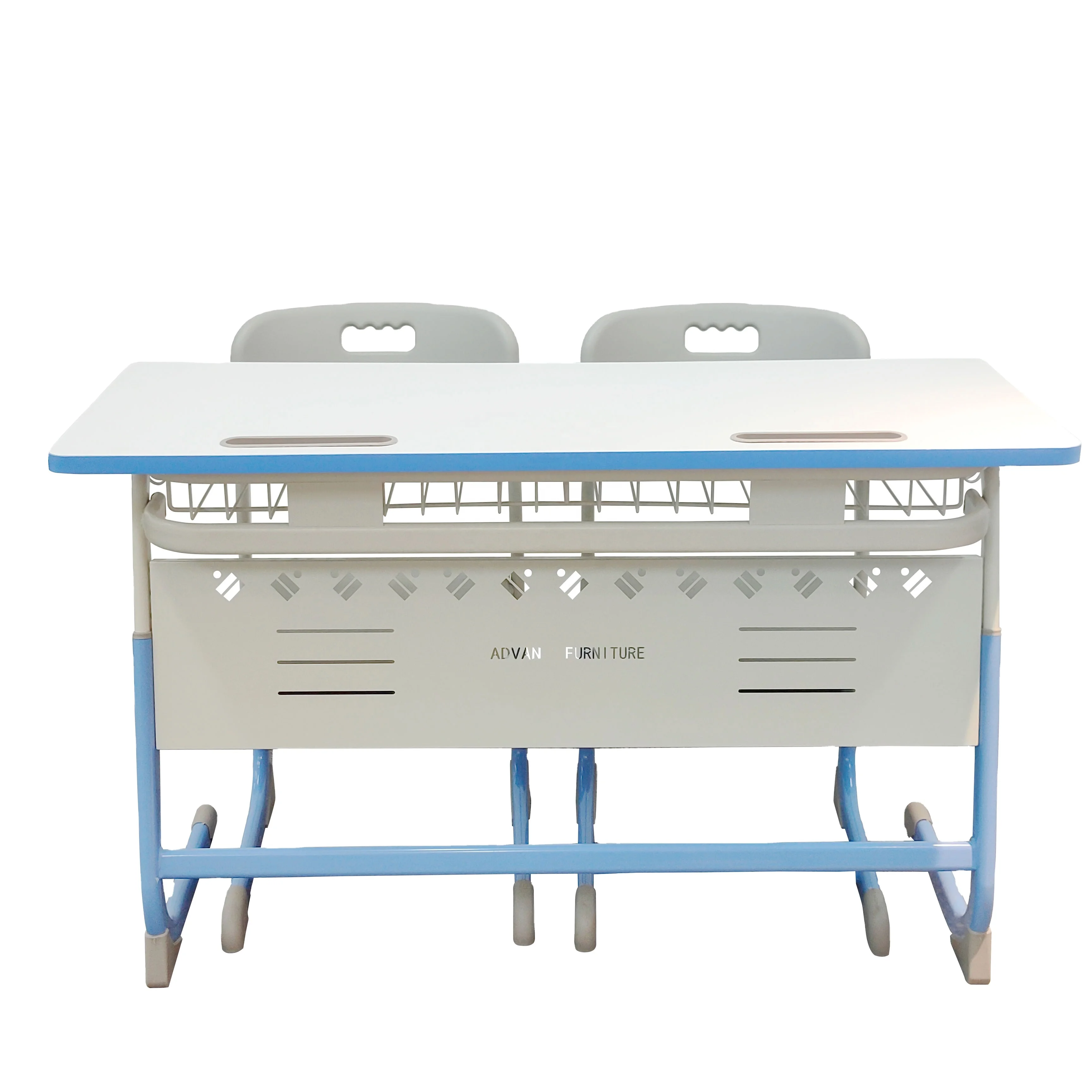 High Quality Double Wooden Desktop School Desk And Chair School Furniture Ergonomic Design for Study
