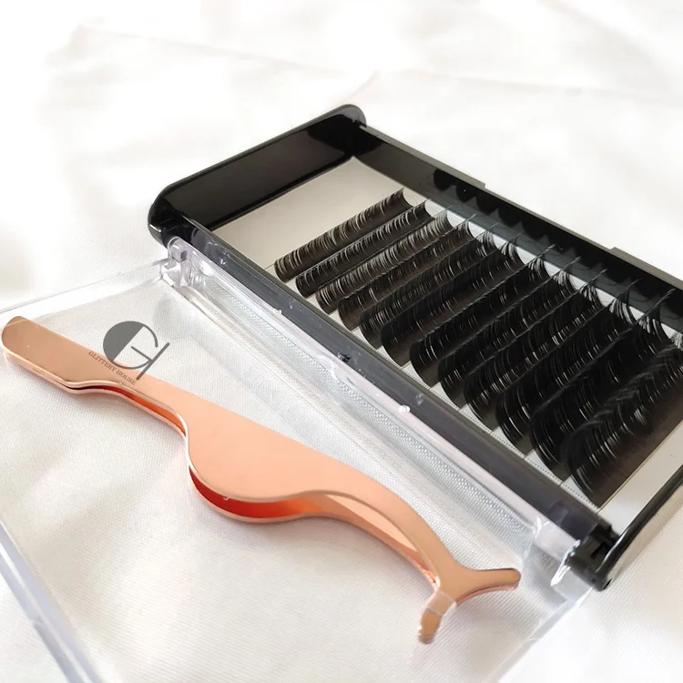 
Individual Lashes Trays Private Label Volume Eyelash Extensions 0.07mm Thickness C Curl 16mm Long Volume Lashes 