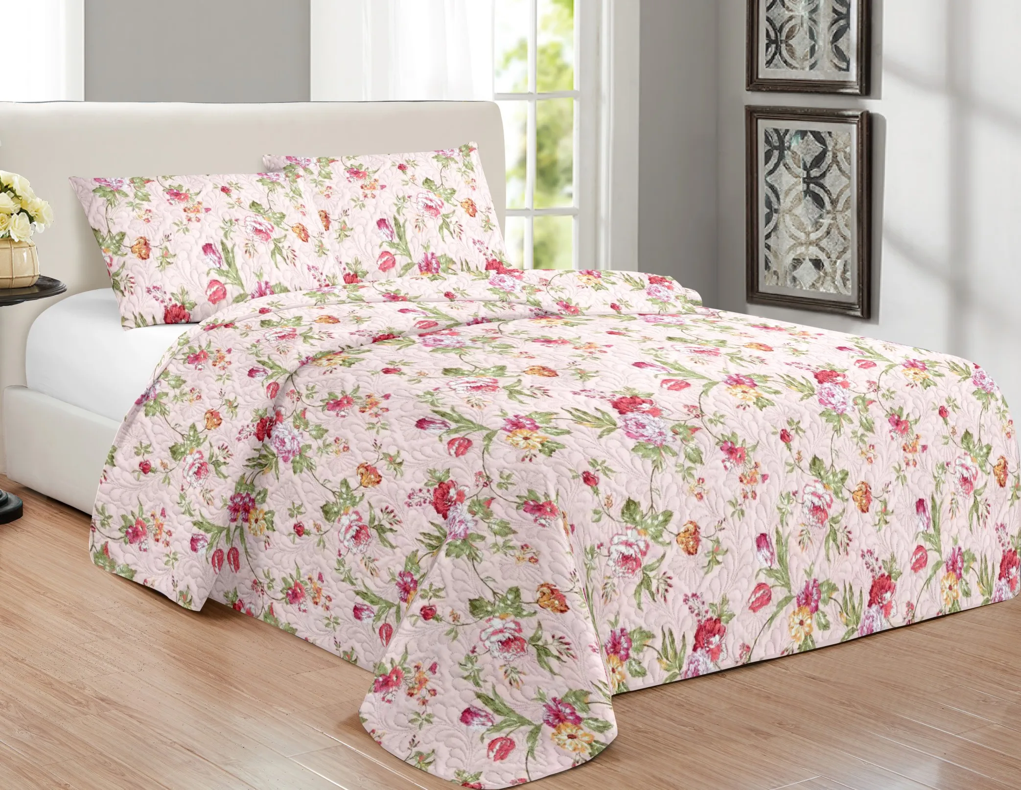 Factory polyester bedspread quilted cheap bedspread home goods microfiber bedspread