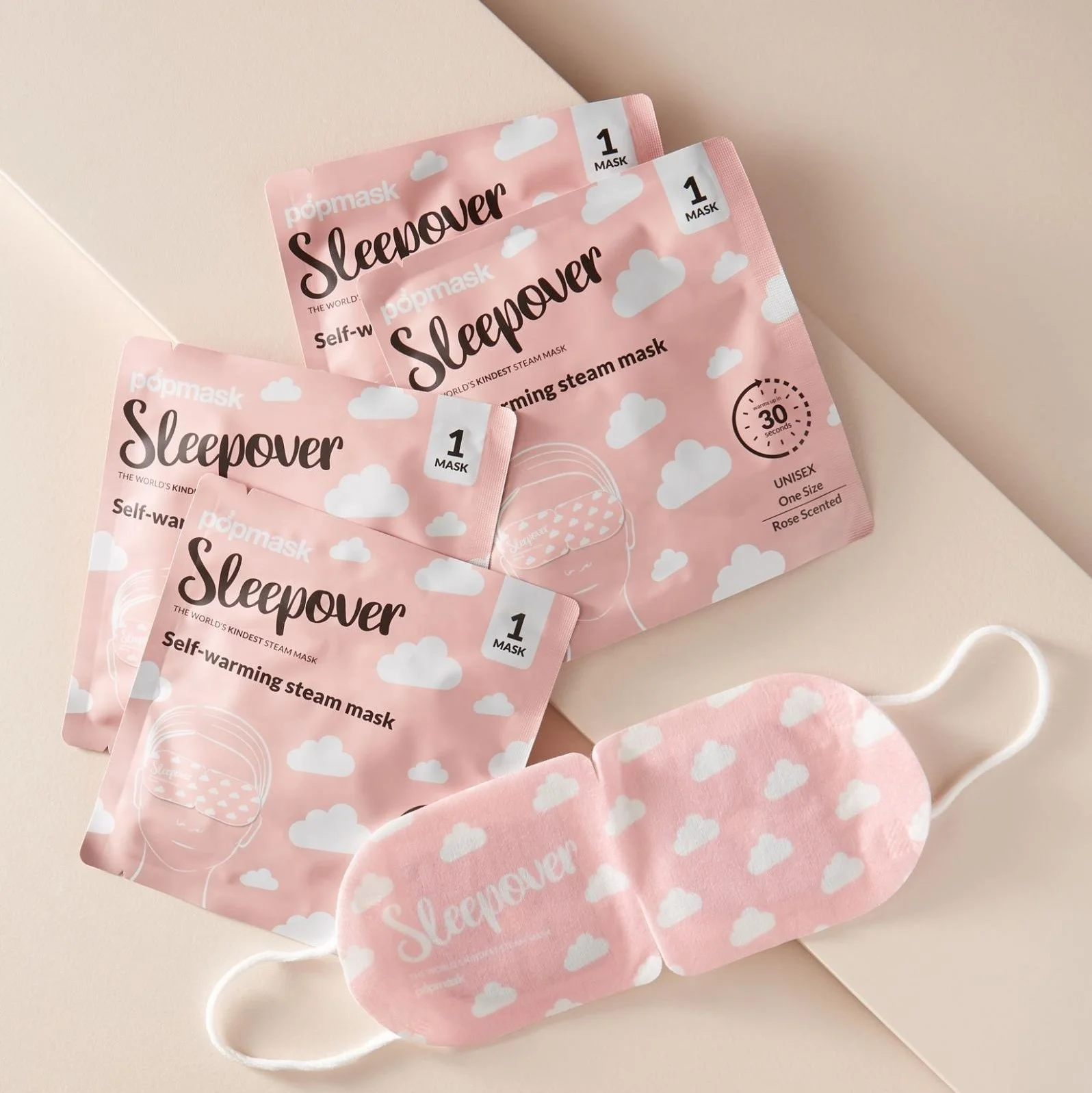 Custom printed heat seal tear notch aluminum foil sachet self-warming steam eye mask plastic packaging bag