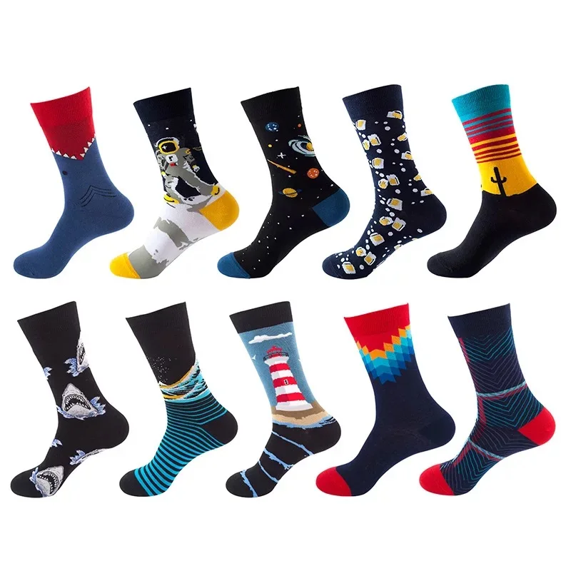 Good Quality Unique Hip Hop Personality Creative Men Designer happy Funny skate Socks Dropshipping unisex