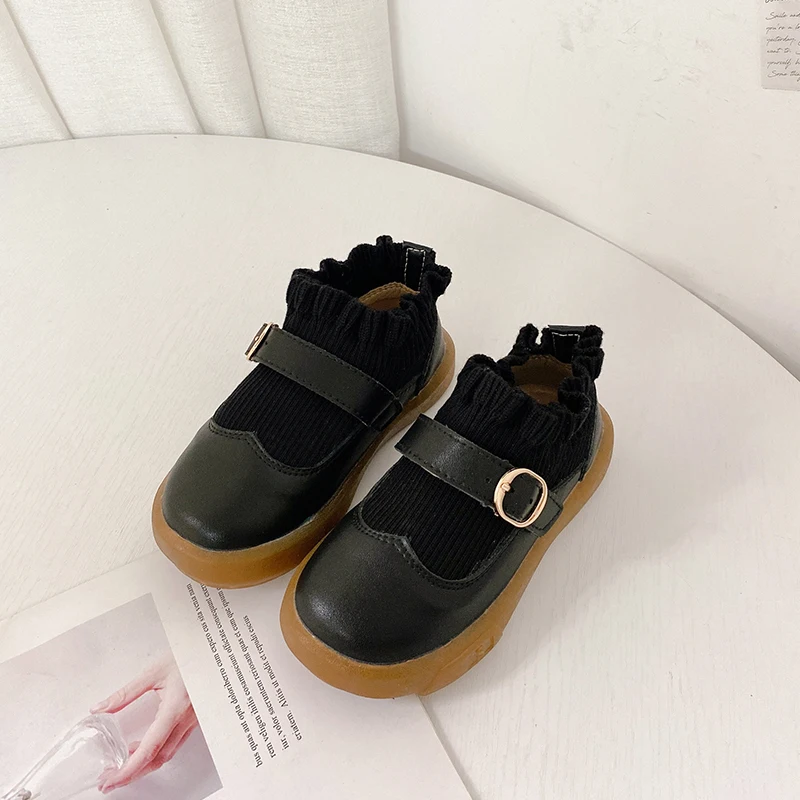 Wholesale Children Fashion Casual Shoes 2021 Winter Uniform Toddler Little Baby Genuine Leather School for