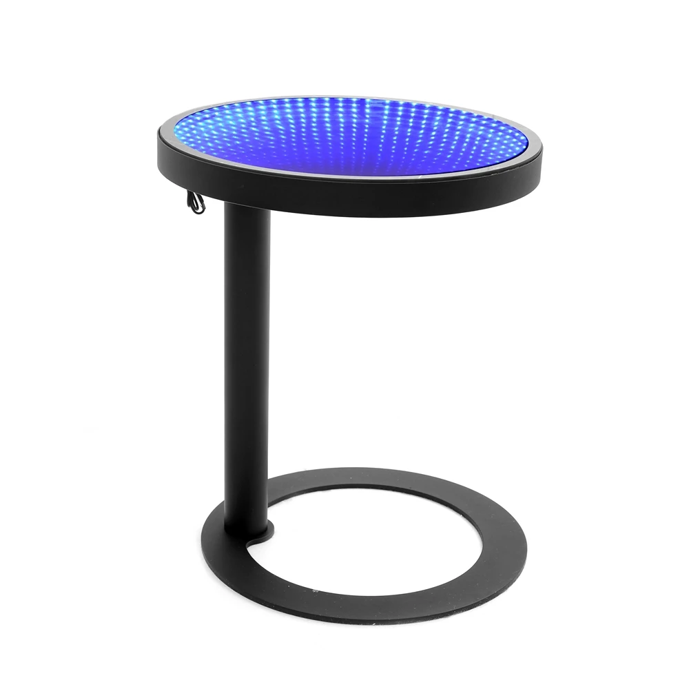 RGB Best Seller Variable Lighting Coffee Tea Bar Stand Modern Design Circular Led Table Bar Furniture Commercial Furniture Metal