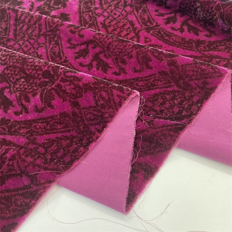 100% silk  floral printed velvet cloth material viscose/polyester fabric use for dress and garment