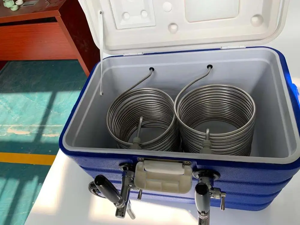 Stainless Steel Coils Jockey Box Cooler with Double Adjustable Faucet for 40L