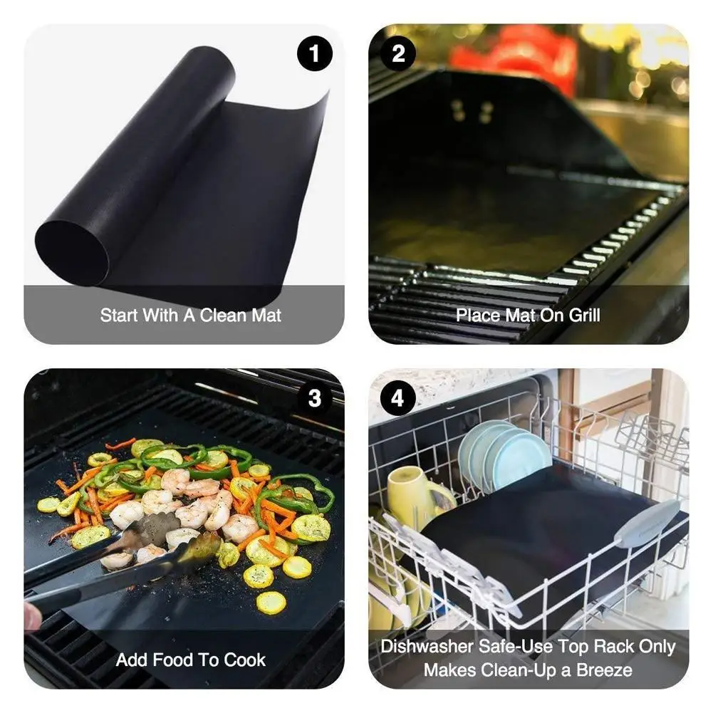  Hot Sale Reusable Extra Thickness Heat Resistant Cooking Sheet Baking Mat Non Stick Copper Dishwasher Safe BBQ