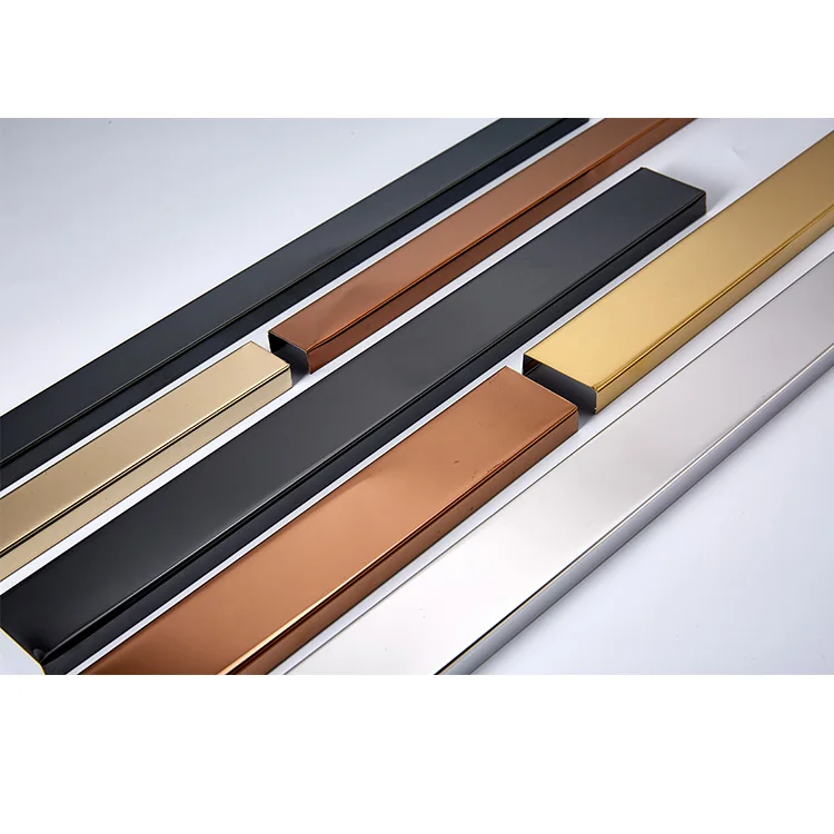 Wall strip stainless steel tile trim for TV backdrop livingroom