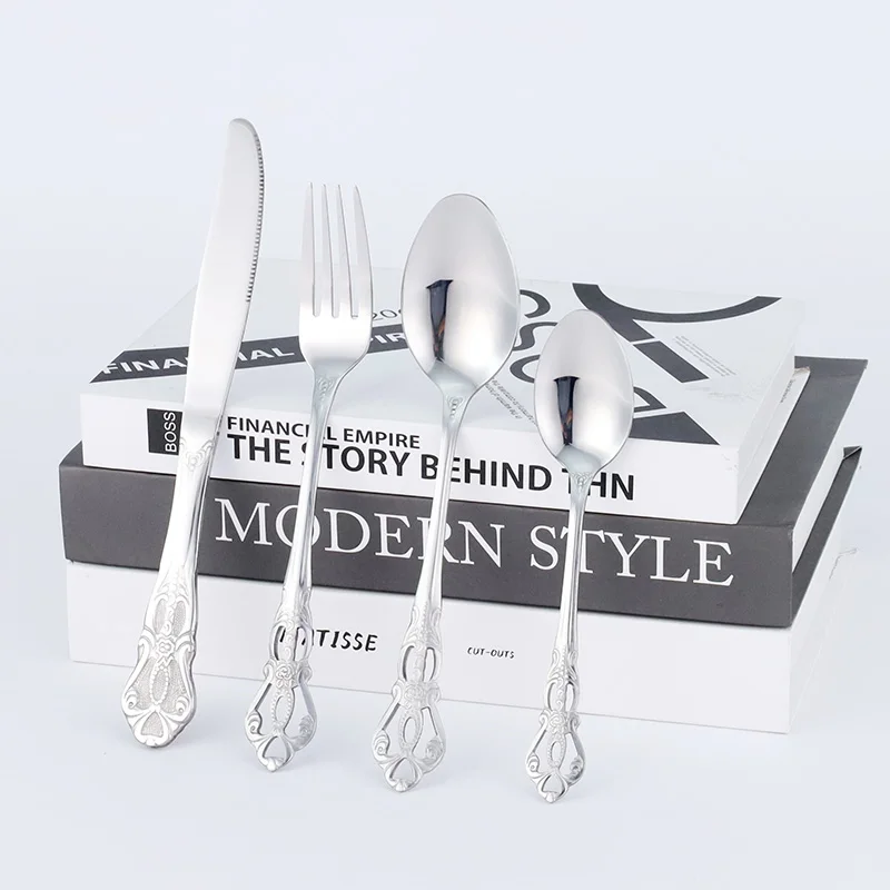 Портативные черные золотые вилки ложки наборы столовых приборов для ресторана набор столовых приборов из нержавеющей стали набор столовых приборов