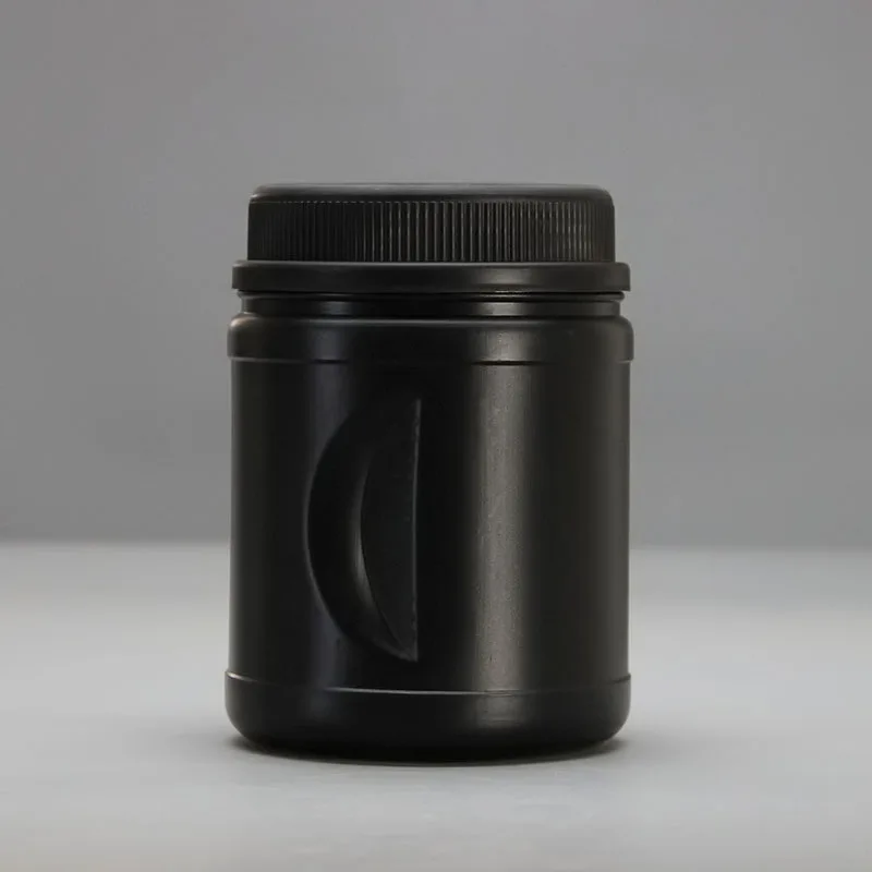 Customization Label Black Portable plastic protein powder container with lid