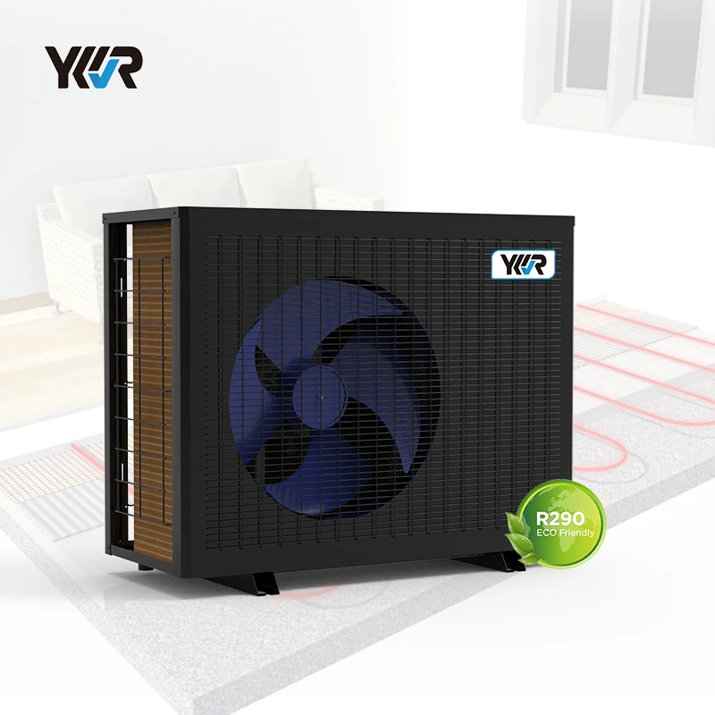 High COP R290 Air to Water DC Inverter EVI Heat Pump Water Heater Pump Electric Stainless Steel Laser Printing Wall Mounted YKR