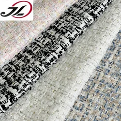 Ready to ship 100% polyester  braided  small fragrant style tweed fabric for coat dress