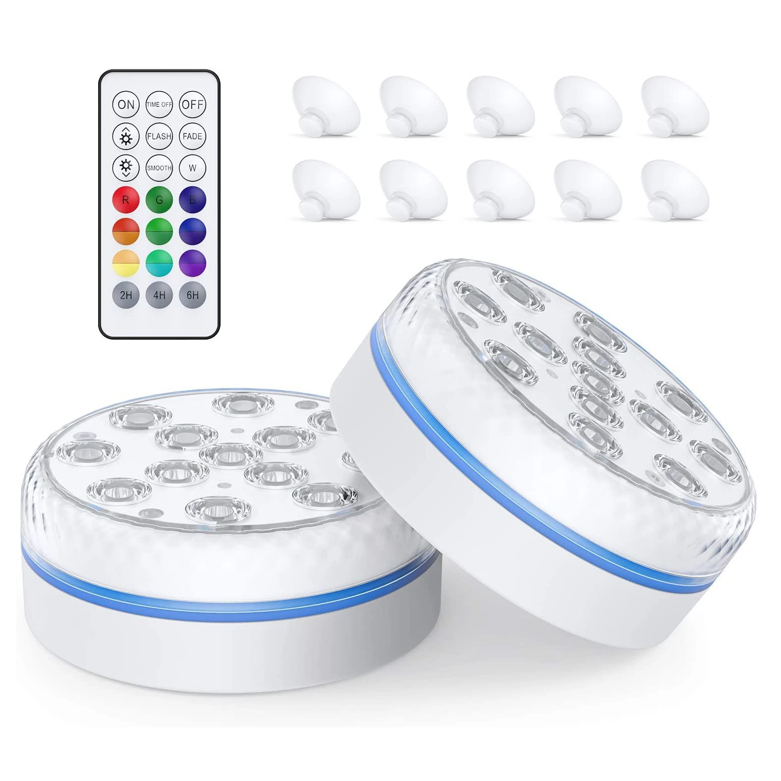 HOMIFINE Submersible LED Lights with Remote Waterproof Pool Lights for Inground Pool Color Changing Underwater Lights for Ponds