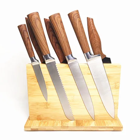 GOURMAID Home Kitchen Knife Holder Double-sided Magnetic Bamboo Knives Stand
