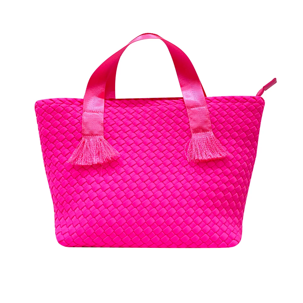 Neoprene handbag for women ladies Mini tote bag for girls Neoprene weaved bag