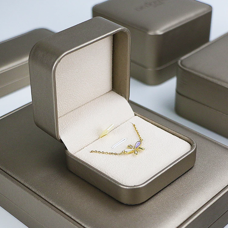 Hot Sale Wholesale Custom Logo Leather Jwellary Box Luxury Earring Bracelet Necklace Ring Box Cheap Jewelry Packaging Box