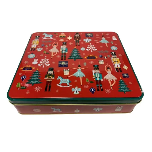 L235*W220*H55mm Hot sale USA Food grade Tin Box for Cookie Packing Metal Rectangular Tin Box Container