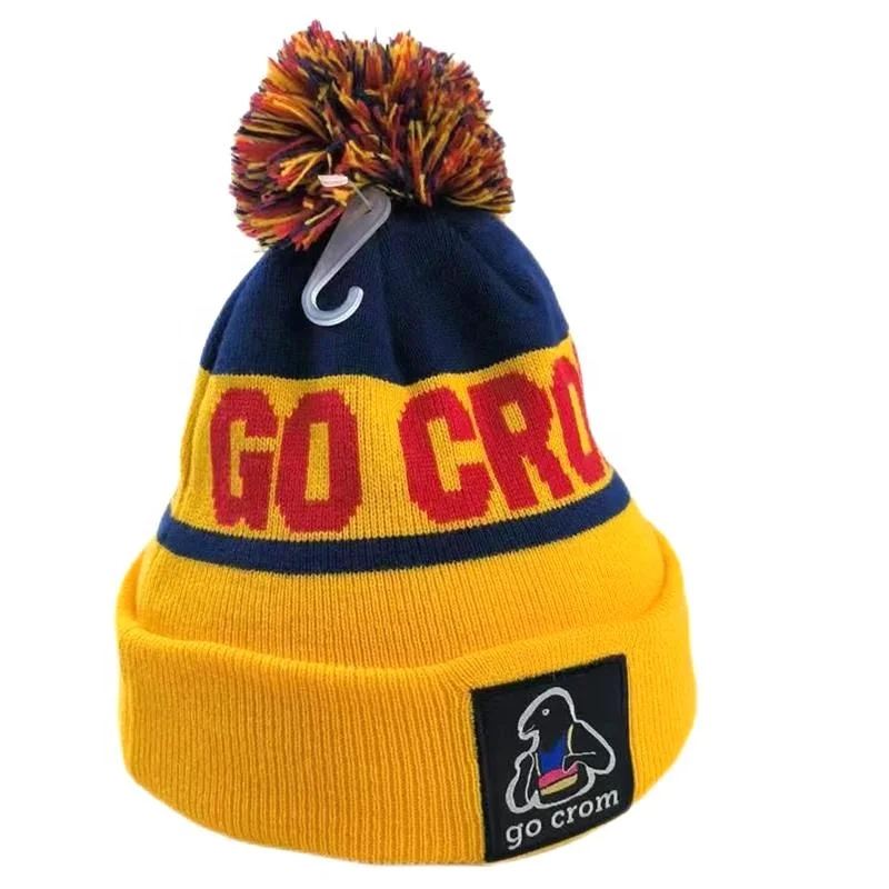 Customized High Quality Acrylic Jacquard Beanie Cap for Adults and Kids Winter Warm Knitted Hat with Designer Logo Patch