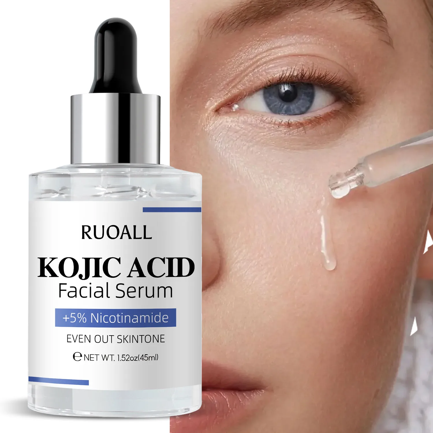 Private label 45ML KOJIC ACID Facial Serum Skin Care Smoothing and Firming Women Face Care Serum