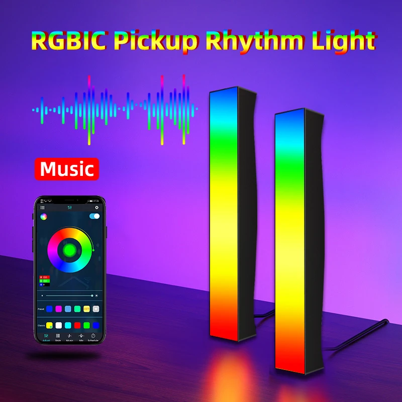RGB Audio Music Rhythm Light  32 Bit Pickup Voice-Activated USB 5V  Recognition Light for Car decoration