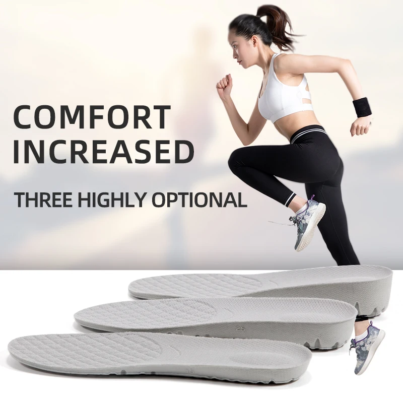 
Factory Price Soft Polyurethane PU Insoles Height Increasing shoes Insoles 3.5cm 