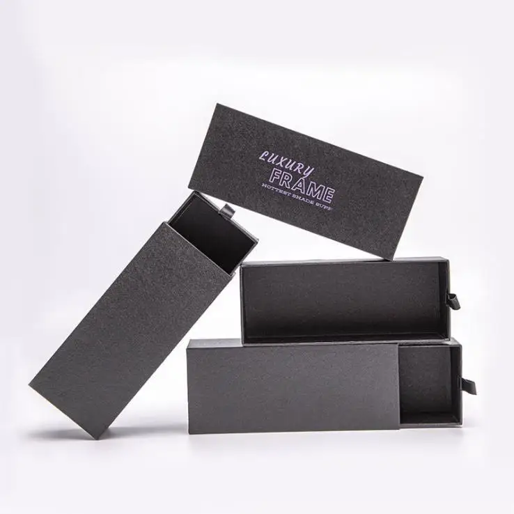 Hot selling custom fashion hard rectangle glasses packaging box case handmade drawer sunglasses case custom logo