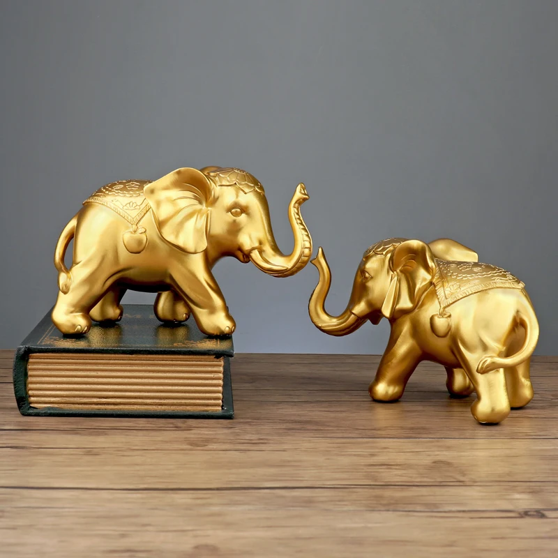 Elephant Pair Decoration Creative Home Living Room Entrance Wine Cabinet Office Cabinet Decoration Resin Crafts