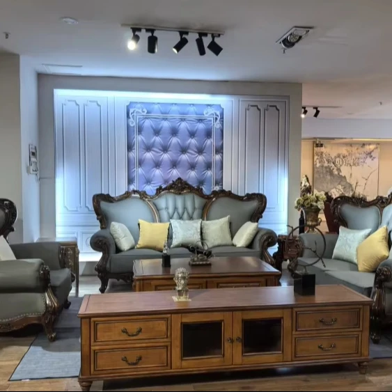 Furniture Set European Luxury Design Classical Luxury Design Furnitures Sofa 3-piece Set Tea Table TV Table