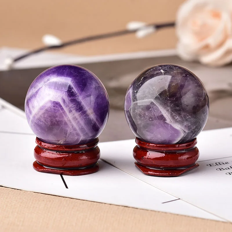 Natural Mineral Healing Stone Crystal Dream Amethyst Ball For Feng Shui Ornaments