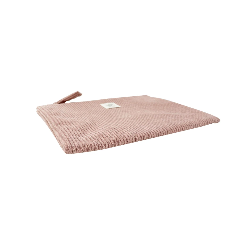 High quality unique waterproof makeup bag travel professional corduroy cosmetic bag