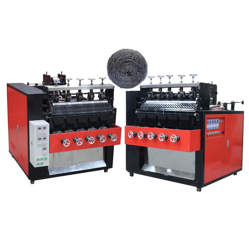 CE Standard Cookware Pan Wash Stainless Steel Wire Wool Pot Scourer Kitchen Cleaning Scrubbing Ball Sponges Knitting Machine