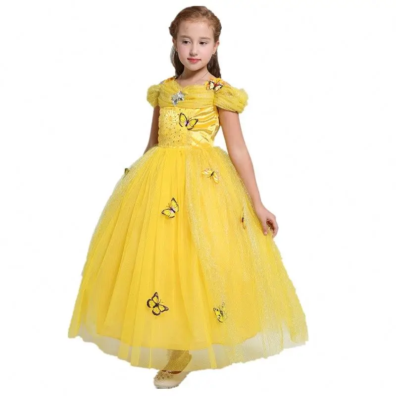 Halloween TV & movie Costume Applique Butterfly Princess Party Dresses Cosplay Dress up For Kids Girls