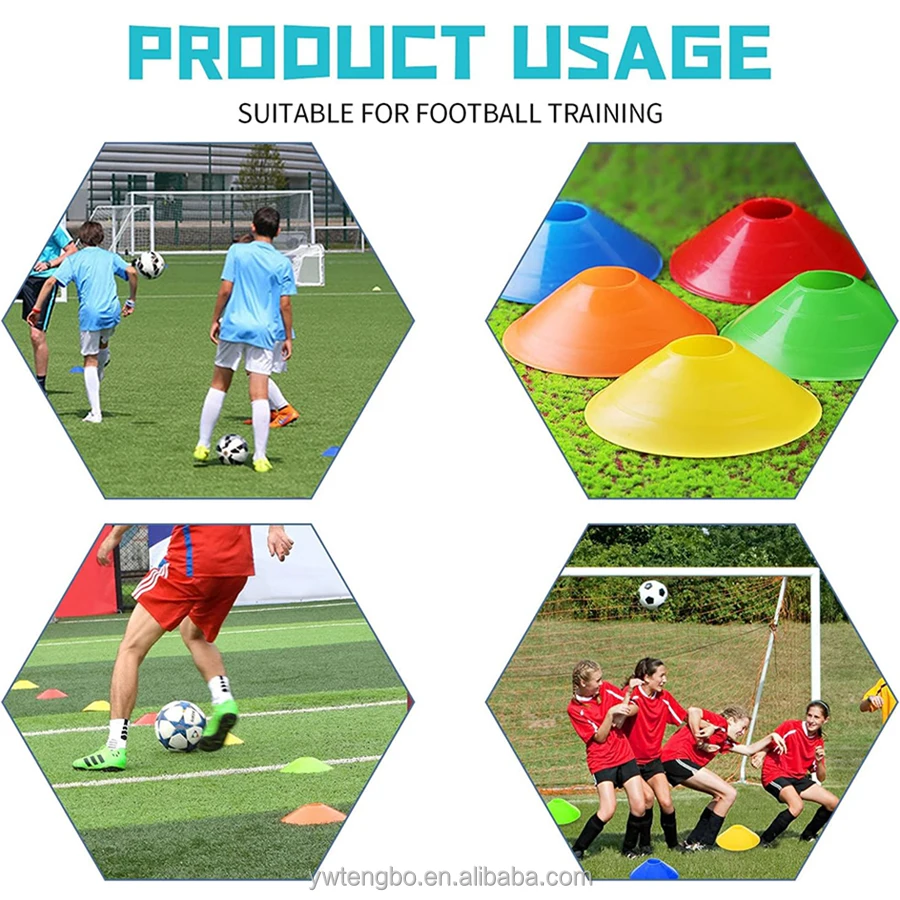 50pcs Flat Field Cones Non Slip Rubber Agility Markers Flat Field Cones for Soccer Basketball Sports Speed Agility Training
