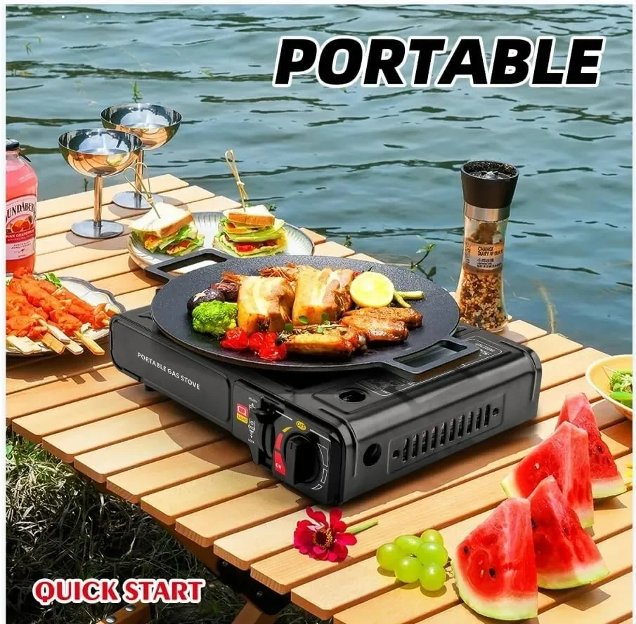 Dual Use Garden Automatic Ignition Stove Portable Butane Outdoor Camping Gas Stove with Carrying Case Butane Gas Furnace