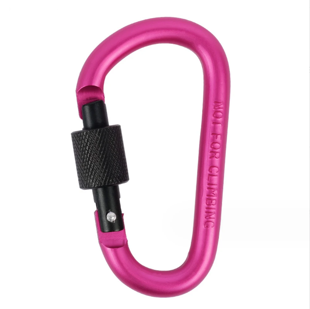 SOLO WILD Bold 8CM lockable D-type carabiner hook Custom Aluminium Alloy carabiner keyring  keychains carabiner