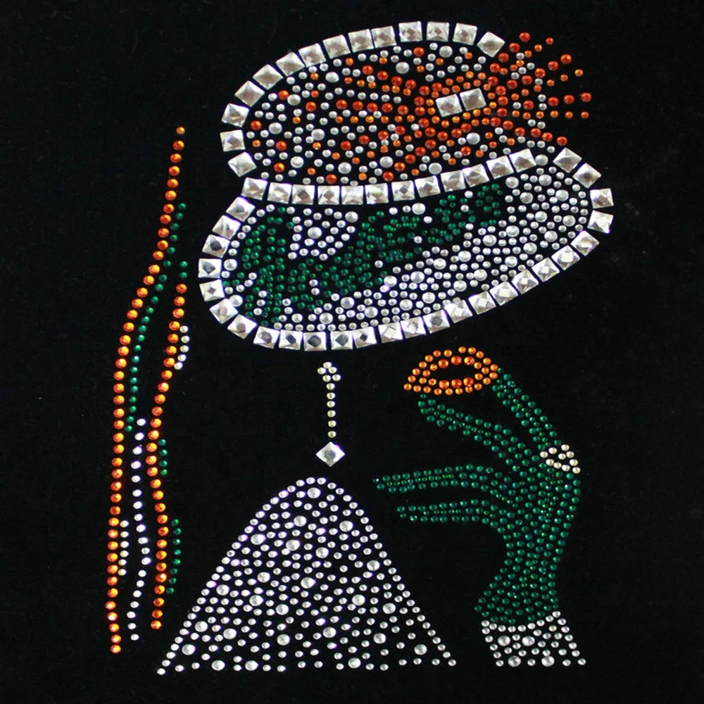 Factory Direct Sale Korean Heat Transfer Rhinestone Hot Fix Motif Designs For Fabric