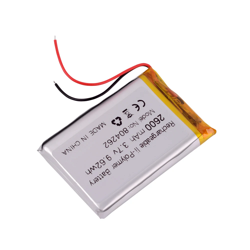 804262 3,7 V 2600mAh литий-полимерная литий-ионная батарея для MP4 MP5 PDA GPS DVR DVD портативное зарядное устройство динамик электронная книга