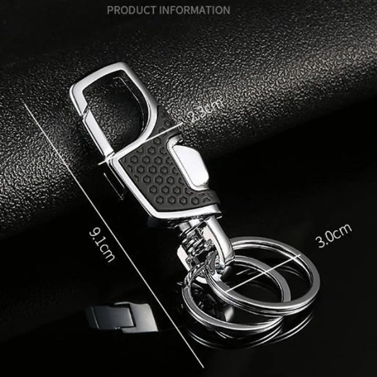 Hot sale high quality black brown car keyring pu leather keychain for man