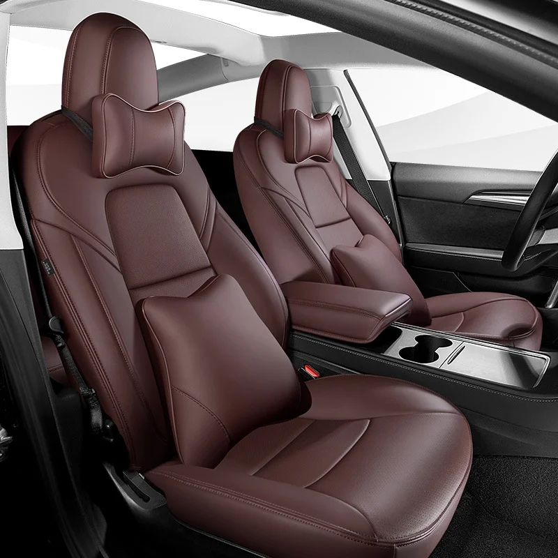Tesla Model 3 & Model Y Leather Covers Car Elegant Design Car Seats Cushions Full Capes Car Accessories