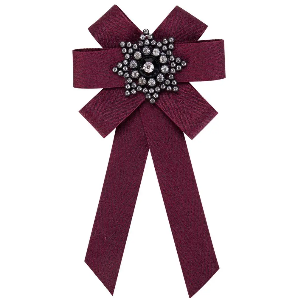 
Украшение для платья, черные свадебные галстуки с кристаллами, винтажный стиль, красная винная лента, предварительно завязанный Галстук-бабочка для женщин, аксессуары 