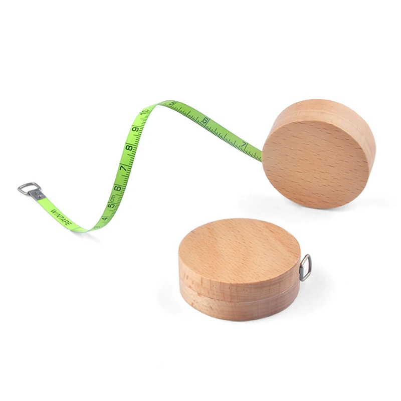 Wintape Custom Round Wood Mini Steel Tape Measure