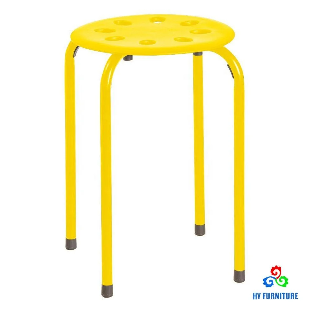 JUSTHOME Cheap price modern design portable stacking plastic stool with metal legs