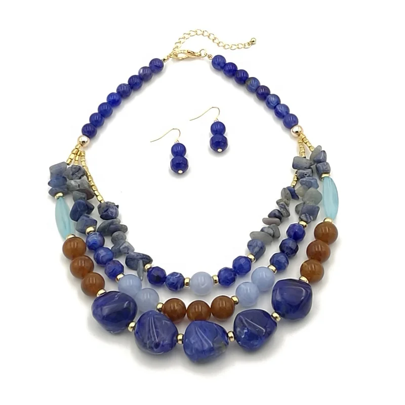 
Multilayer Exaggerated Retro Resin Large Bead Necklace For Women 