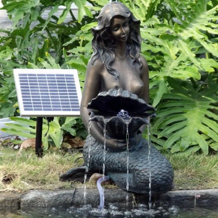 Outdoor Decoration Antique Statues Life Size Cast Bronze Brass Mermaid Statue Sculpture Water Fountain For Sale