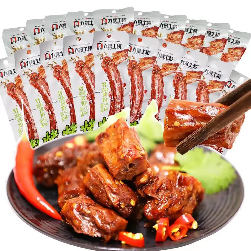 Dasheng earth building Crispy duck neck Mini spicy meat snack Casual duck neck snacks