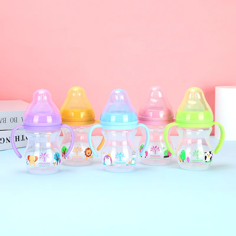 180ml baby weaning artifact wide-caliber feeding bottle nozzle breast milk anti-flatulence pp foreign trade export
