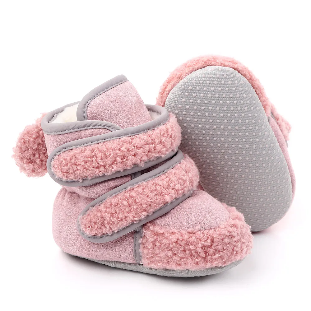 Hook&loop warm baby toddler winter boots for boys and girls