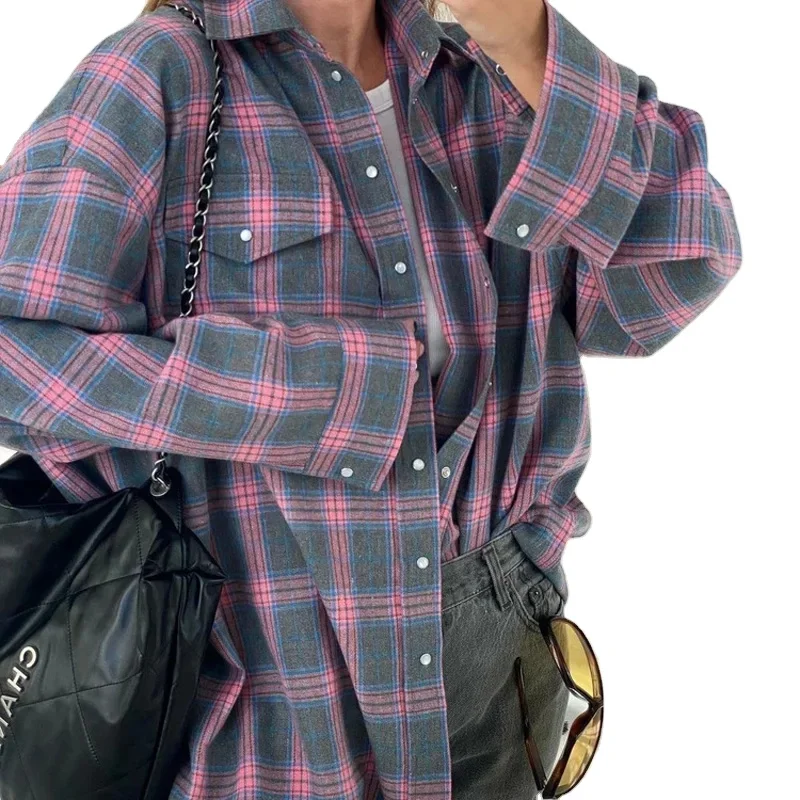 Женская 2024 Блузка в клетку