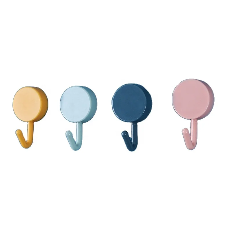 Simple color matching plastic hooks strong wall hooks adhesive custom plastic kooks 10pcs